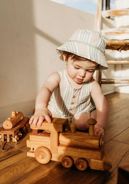 Striped Rompere & Hat