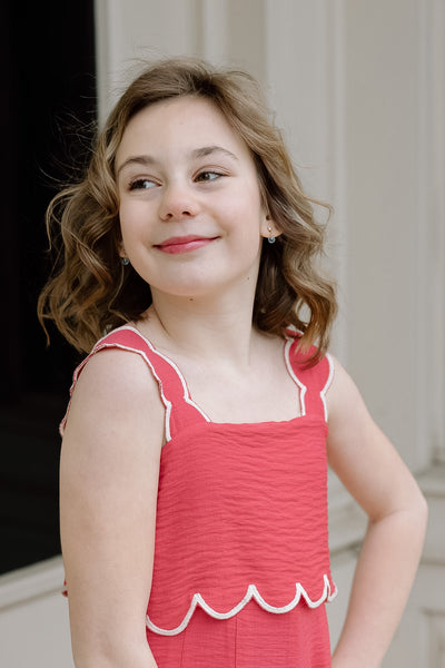 Coral Scalloped Jumper