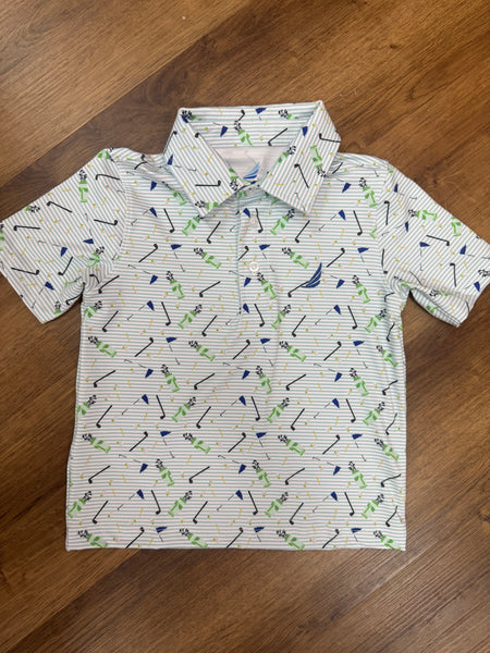 Golf Club w Stripe Polo