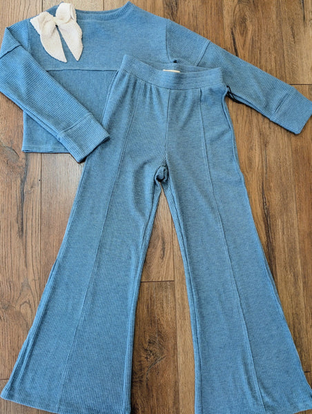 Hacci Ribbed  Pant-Glacier