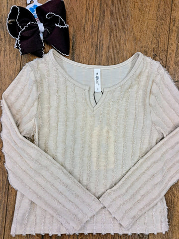 Beige Stripe Top