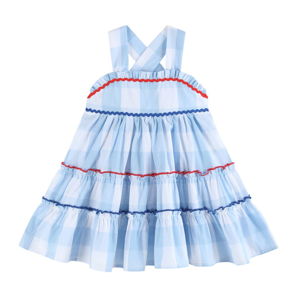 Blue Gingham Tier Sundress