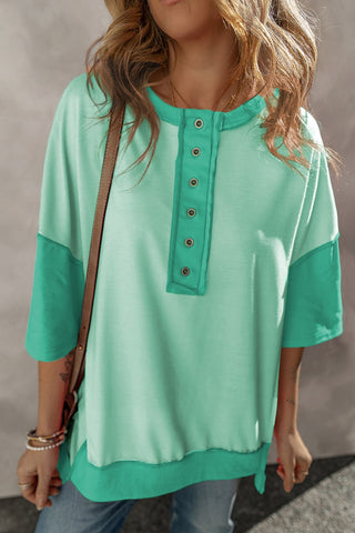 Contrast Color T Shirt in Green