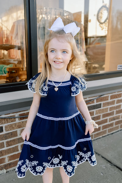 Eyelet Scallop Dress