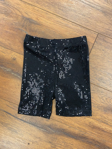 Black Sequin Biker Shorts