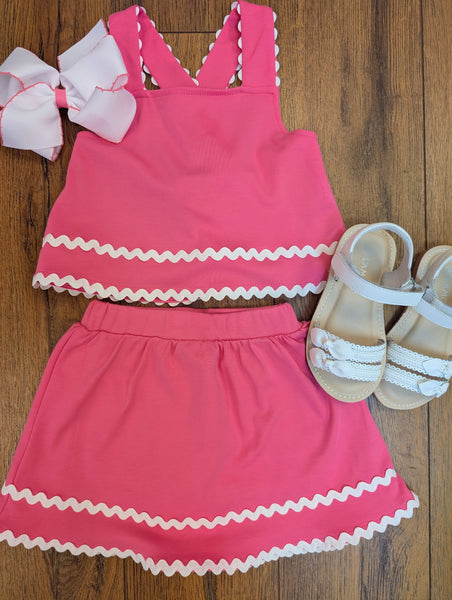Hot Pink Ric Rac Skort Set