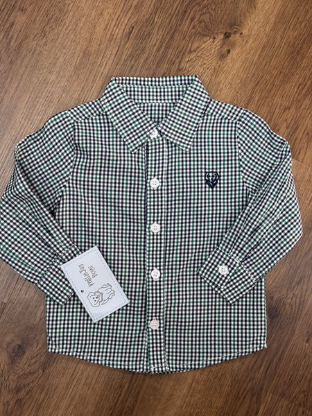 Navy/Green Plaid Button Down