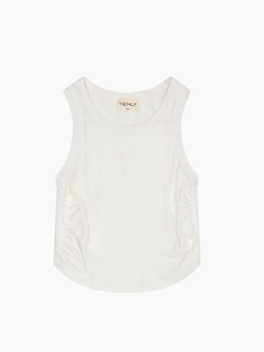 Ribbed Tank-Ecru