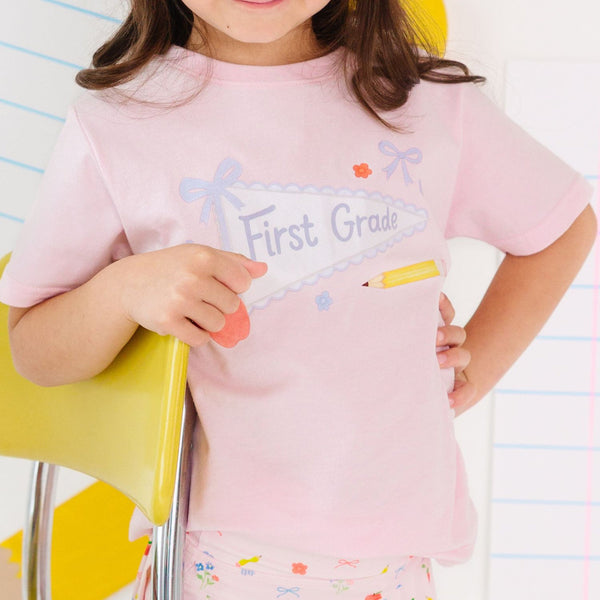 First Grade Bow Pennant Tee