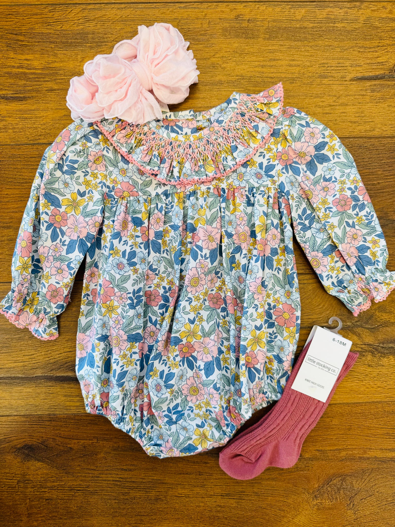 Floral Geo Smocked Bubble