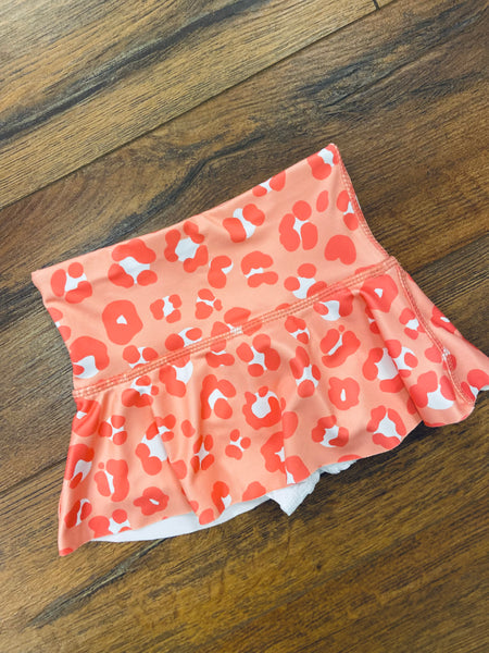 Coral Leopard Skort