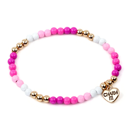 Gold Pink Stretch Bracelet