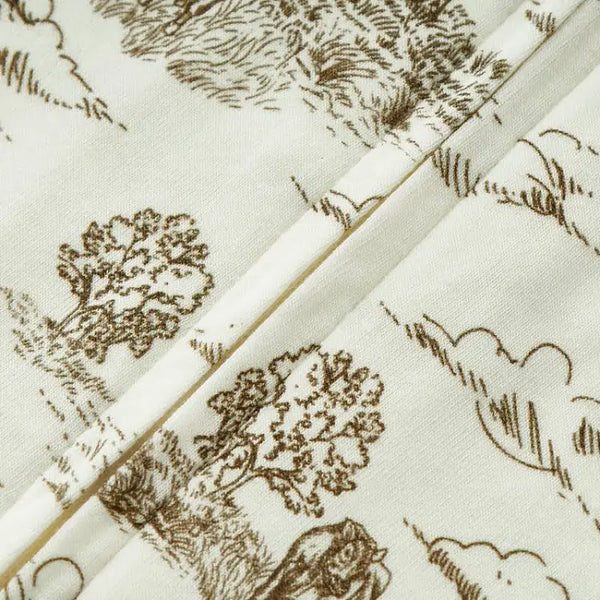 Country Toile Zipper Footie