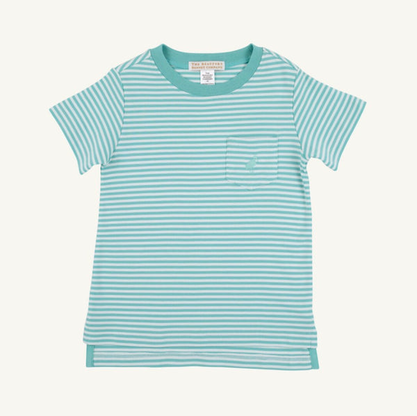 Carter Crewneck-Turks Teal Stripe