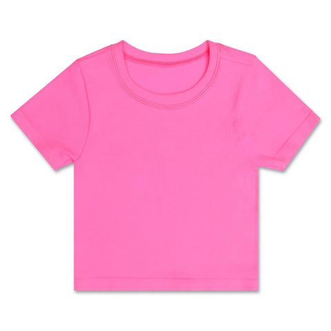 Bright Pink Ribbed Tee