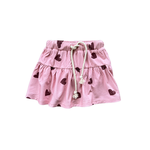 Ruby Hearts Striped Skort