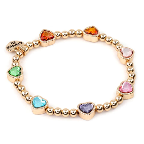 Gold Sparkle Heart Bracelet