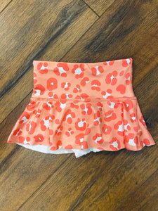 Coral Leopard Skort