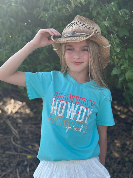 Turquoise Howdy T-shirt