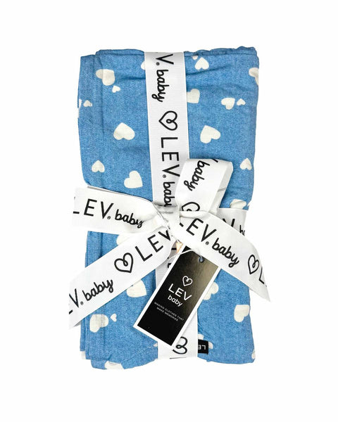 Denim Hearts Swaddle