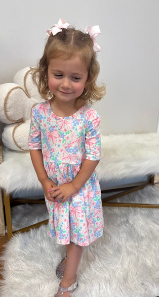Bow Blooms Twirl Dress