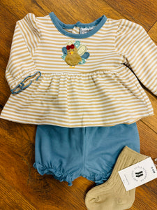 Turkey Peplum Top & Bloomer Set