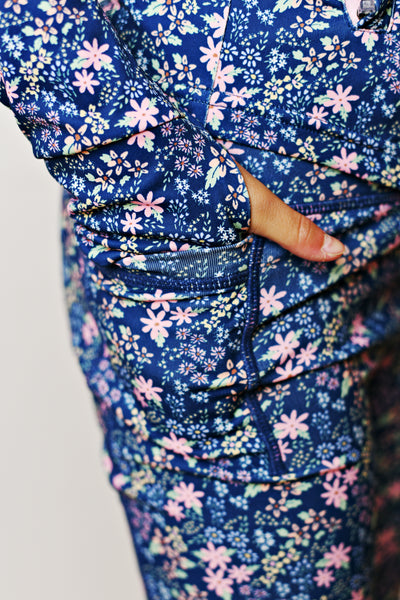 Navy Ditsy Floral Leggings