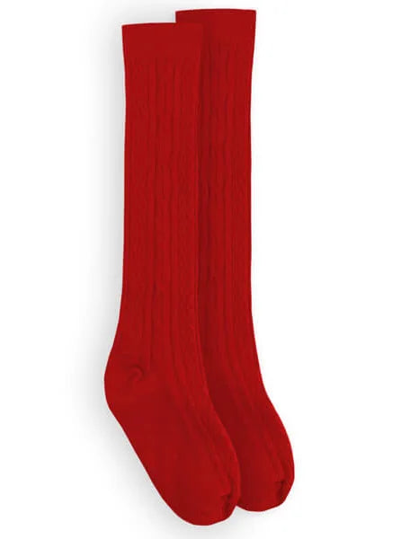 Jefferies Cable Knee Highs - Red
