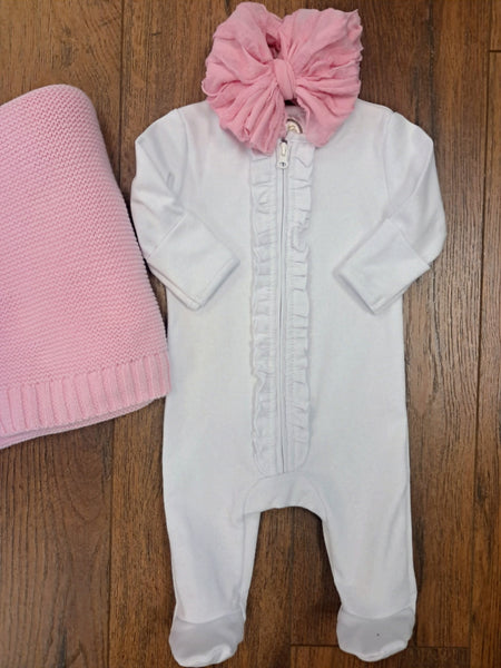 Ruffle Zipper Footie