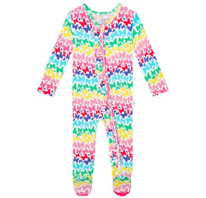 Rainbow Butterfly Ruffled Footie