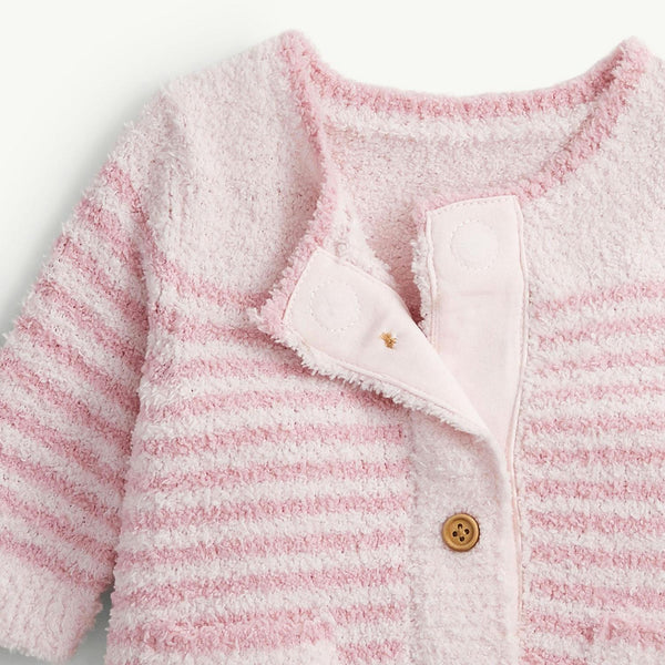 Chenille Sweater Romper -Pink