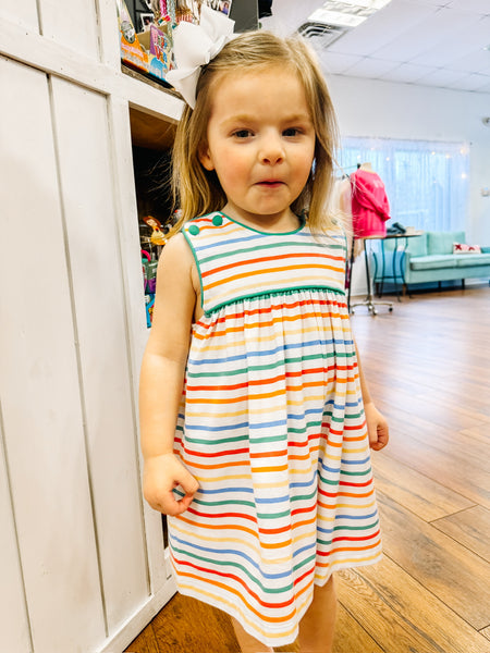 Rainbow Button Sundress