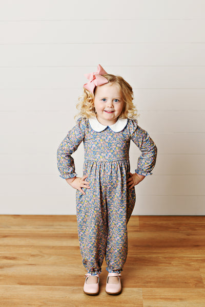Blue Floral Romper