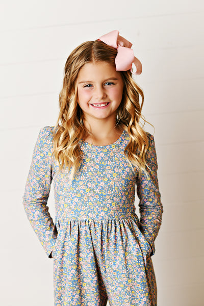 Blue Floral Pocket Jumper