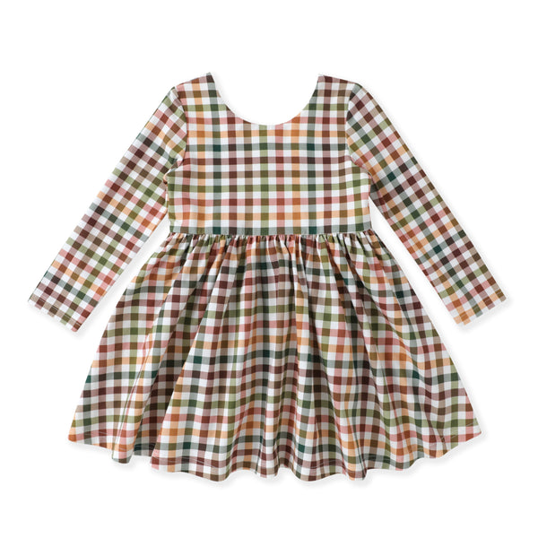 Fall Gingham Twirl Dress