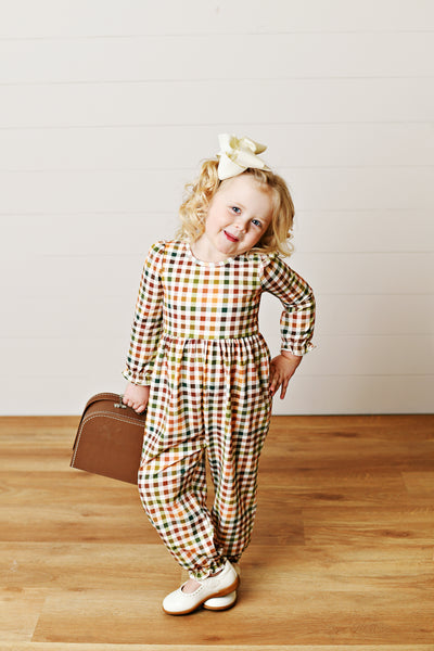 Fall Gingham Romper