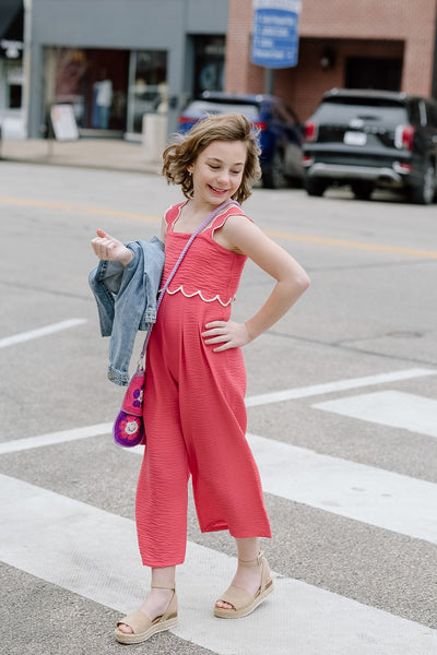 Coral Scalloped Jumper