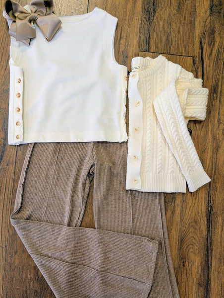 Cream Cropped Chic Sweater
