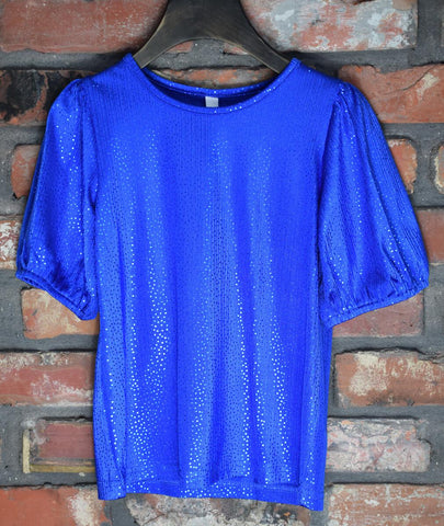 UK Blue Foil Dotten Top