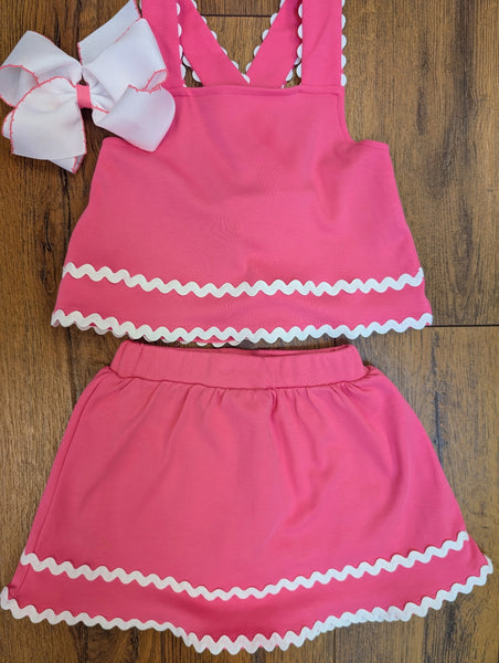 Hot Pink Ric Rac Skort Set