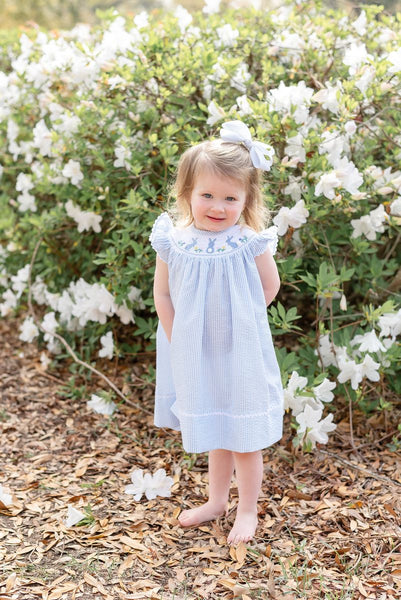 Gingham Bunny Smocked Dress