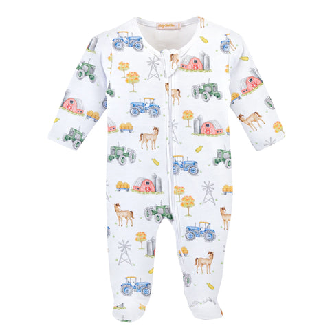 Tractor Farm Zipper Footie