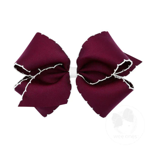 Burgundy Moonstitch King Bow