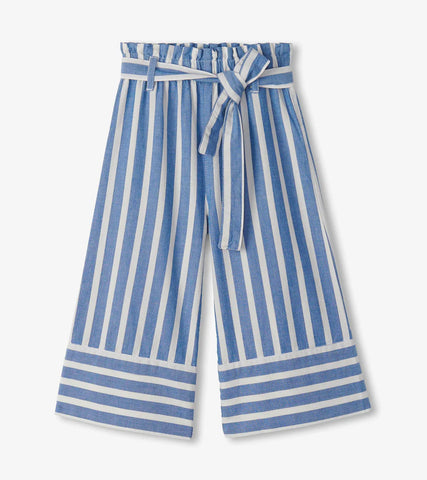 Powder Stripes Cropped Paperbag Pants