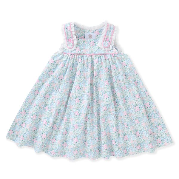 Aqua Floral Eyelet Dress