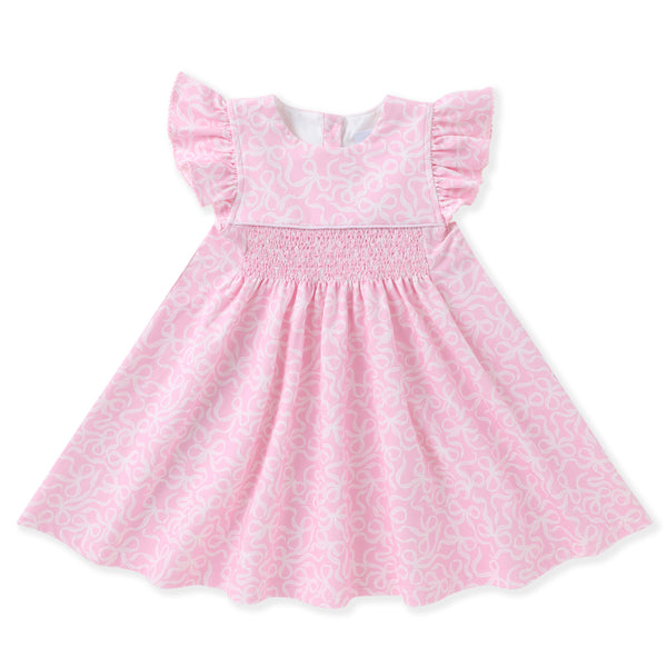 Pink Bow Smocked Dress