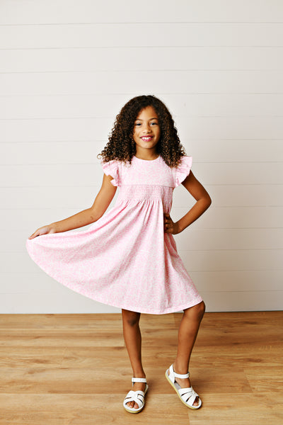 Pink Bow Smocked Dress