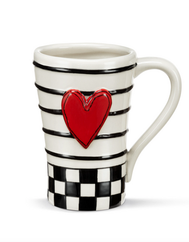 Checker Red Heart Mug