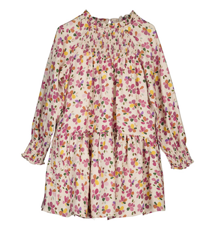 Pink Floral Smocked Dress