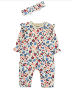 Floral Jumpsuit with Headband